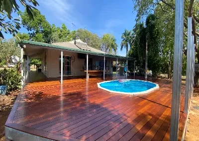 Residential painter Katherine NT house deck with pool